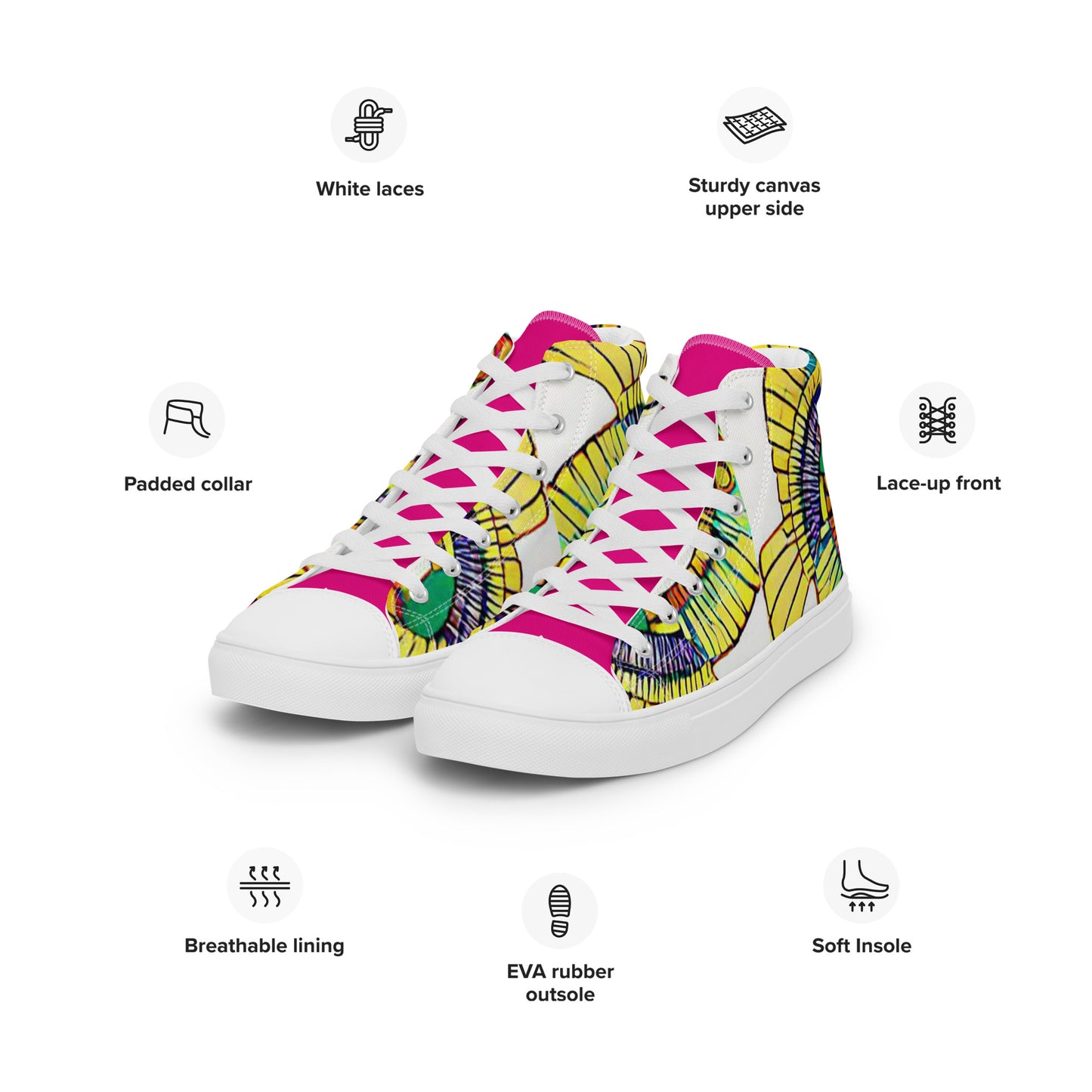 Women’s high top canvas shoes