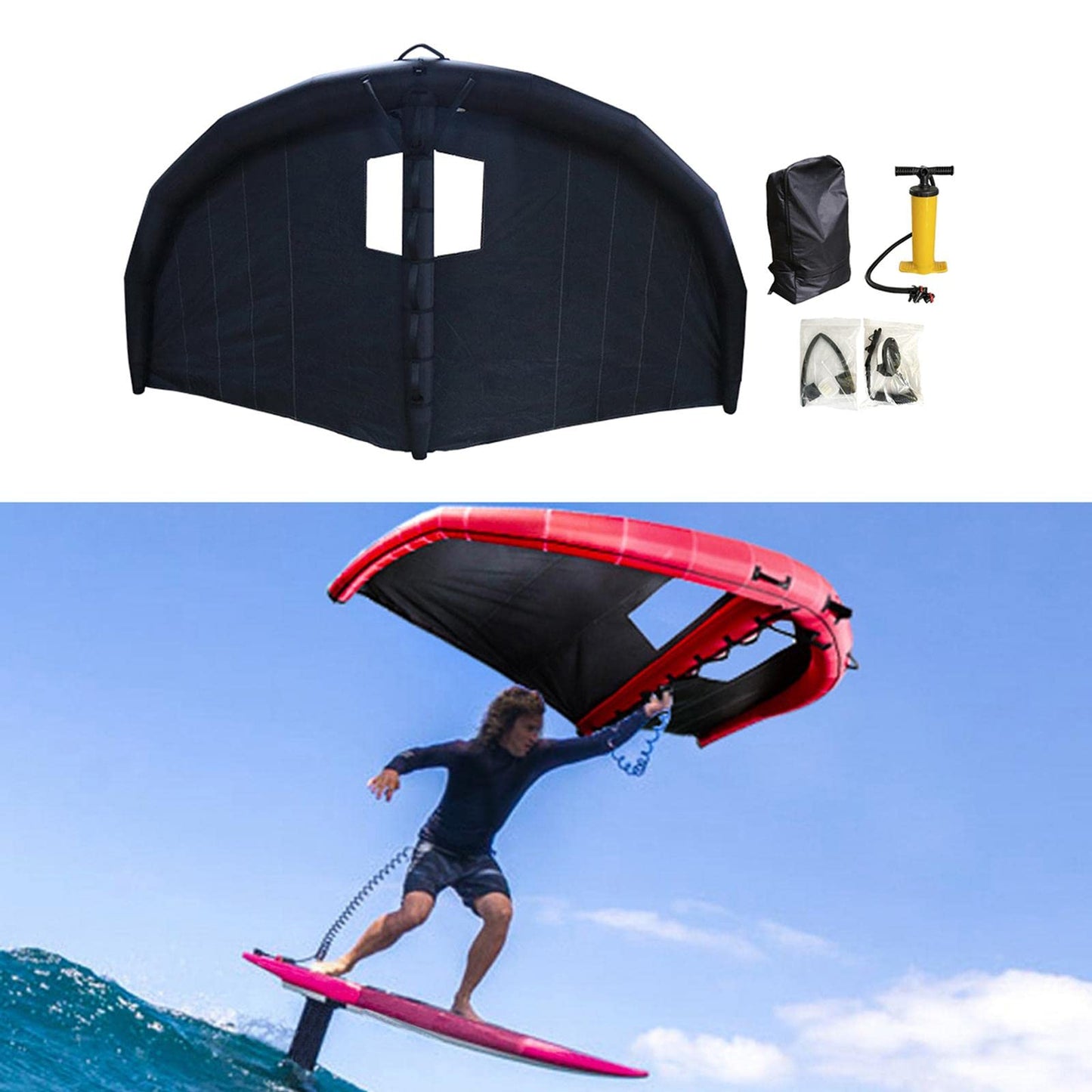 Inflatable hydrofoil wing